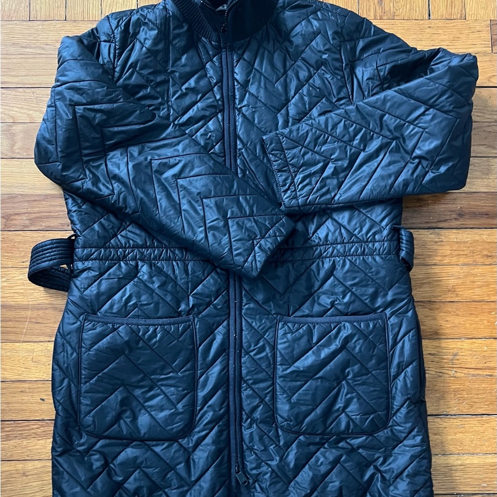 Athleta black quilted belted cost M